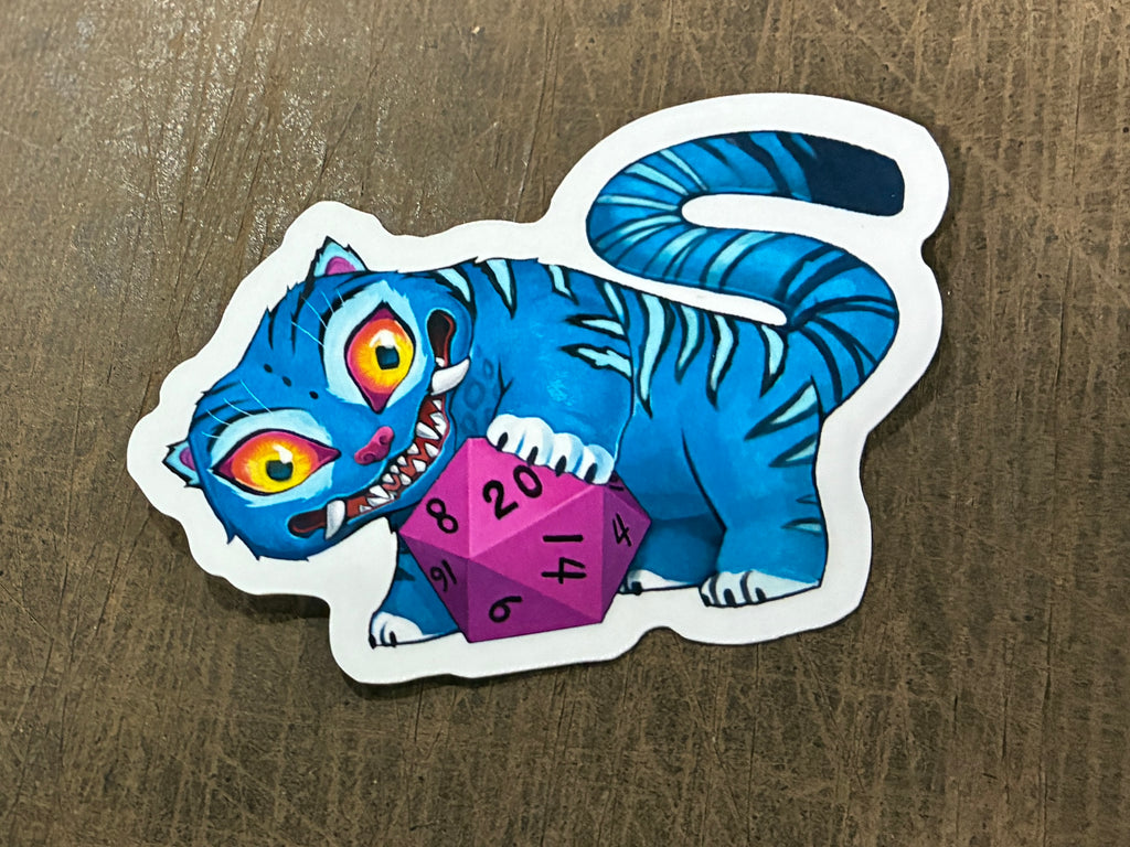 Derpy Tiger Dice Sticker